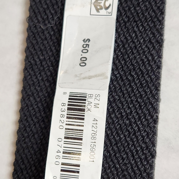 Size M Belt Interlock Stretch Belt Vegan leather Black Gold color RALPH LAUREN - Picture 13 of 13